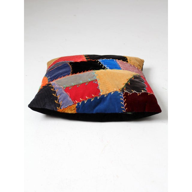 Victorian Antique Victorian Crazy Quilt Pillow For Sale - Image 3 of 5