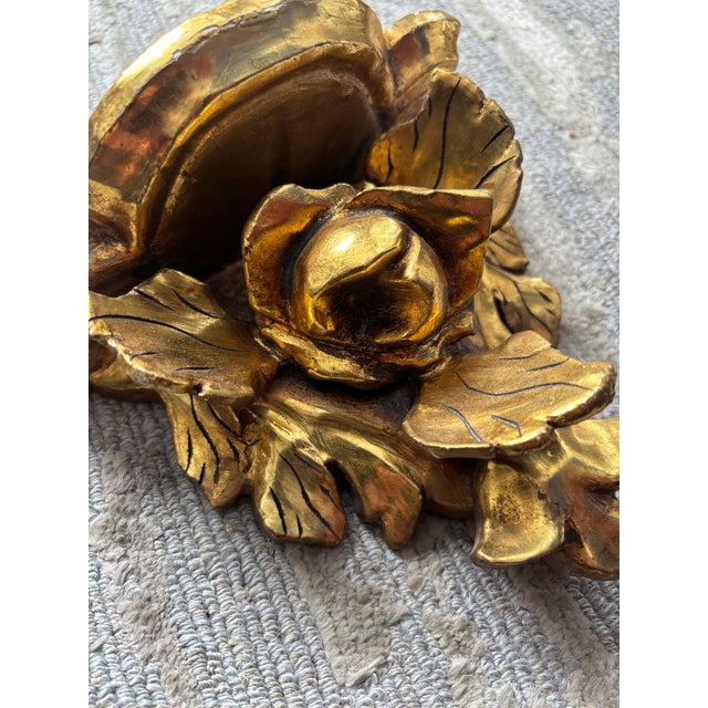 Italian Giltwood Floral Wall Brackets, a Pair For Sale In Philadelphia - Image 6 of 9