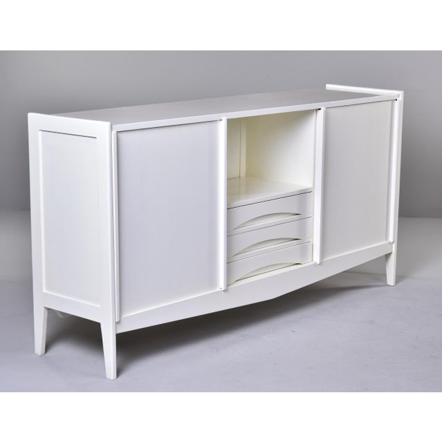 Mid-Century Scandinavian Credenza in White Lacquer For Sale - Image 11 of 12