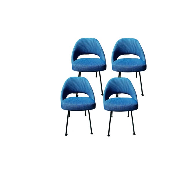 1960's Tweed Executive Chairs Attributed to Saarinen for Knoll- Set of Four For Sale - Image 10 of 10