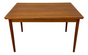 Large Vintage Minimalistic Extendable Teak Dining Table, 1960s