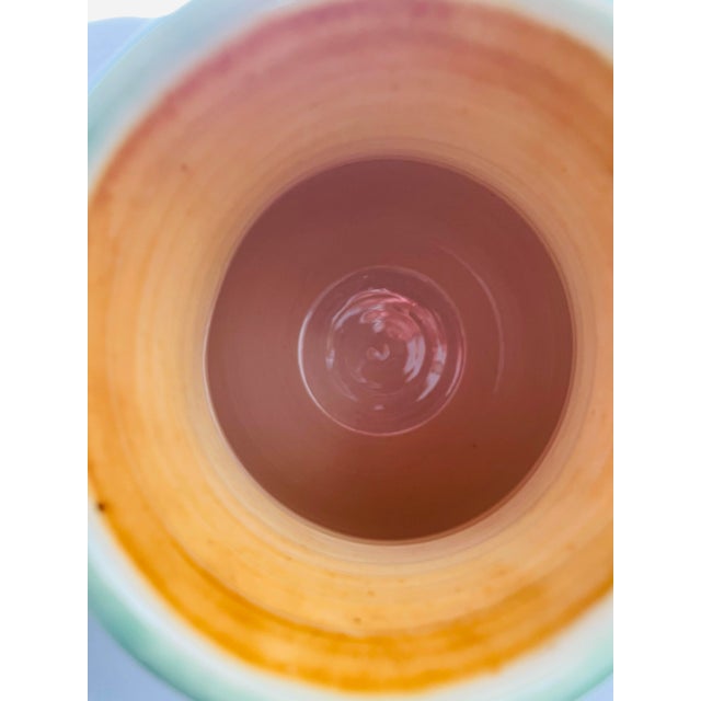 French Country 1990s Mougins Beautiful Handmade 8” Tall Pitcher Art Pottery. For Sale - Image 3 of 5