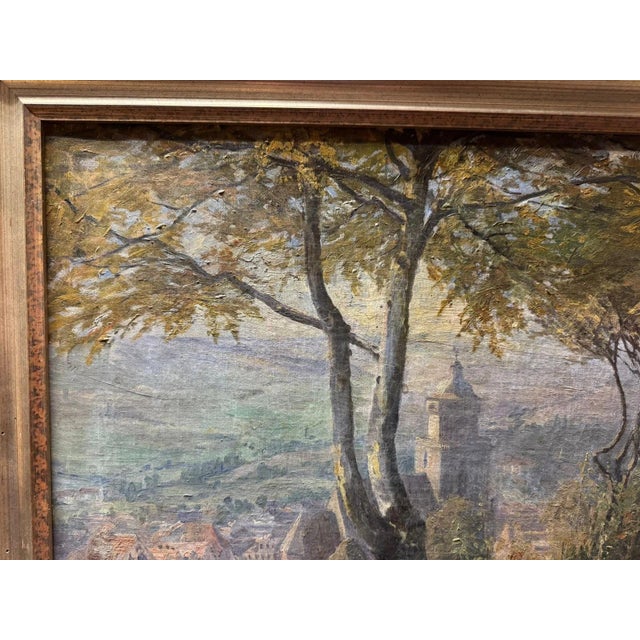 Johann Heinrich Hasselhorst, Homberg (Efze), View from the Schlossberg, Oil Painting on Canvas For Sale - Image 9 of 13