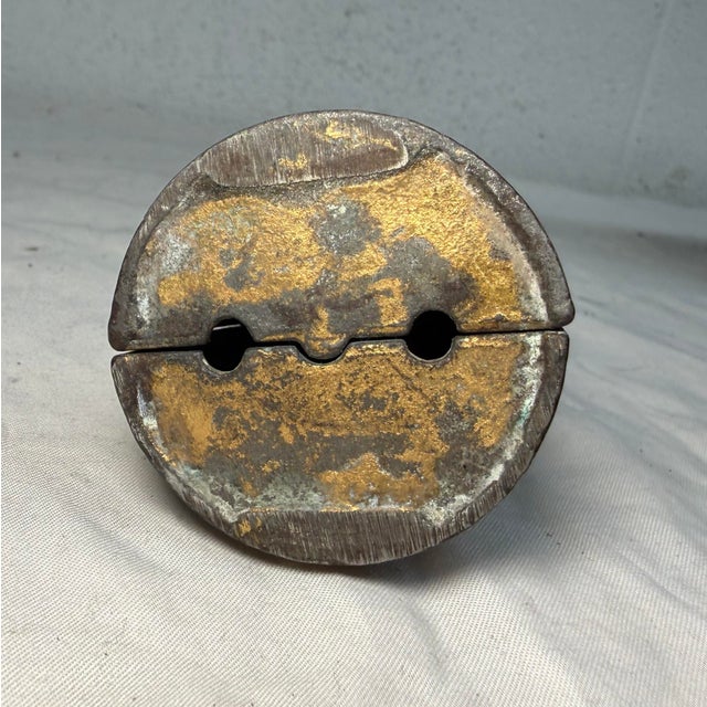 Antique 1900's Ac Williams Hand Painted Cast Iron Gold Circus Cat Still Bank For Sale - Image 10 of 10