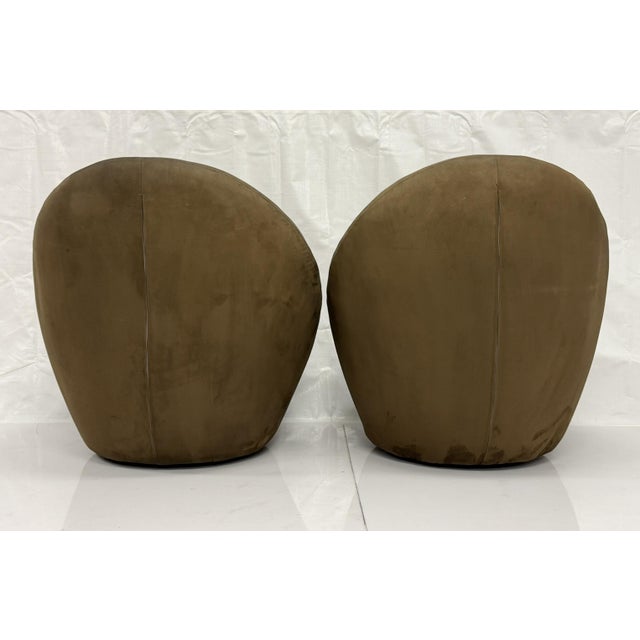 Chocolate Vintage Pair Milo Baughman for Thayer Coggin Swivel Egg Lounge Chairs, Usa 1960s For Sale - Image 8 of 18