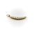 1950s 14k Gold Mid-Century Modern Pearl Crescent Moon Pendant For Sale - Image 4 of 9
