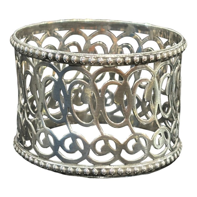 Early 1900s Pierced Sterling Silver Napkin Ring For Sale