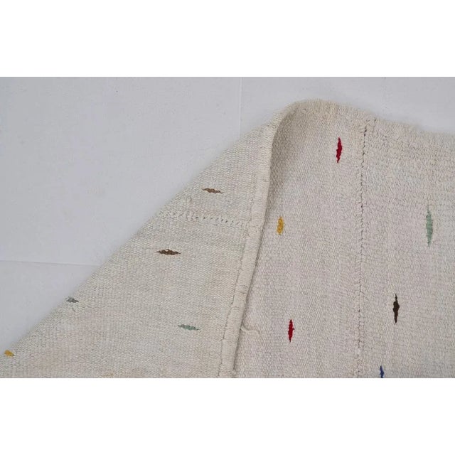 Beige Turkish Neutral Organic Original Hemp Kilim For Sale - Image 8 of 9