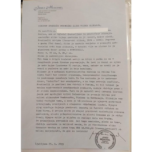 Original signed oil on canvas, quintessential work by the French Romantic master and major precursor to Impressionism....