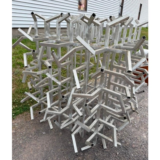 "Bristling"— Large Abstract Aluminum Sculpture, Herbert Simon 1975 For Sale - Image 4 of 12