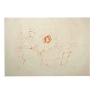 After H. de Toulouse-Lautrec, Femme au Plateu, Le Petit Déjeuner, Lithograph, 1900s For Sale