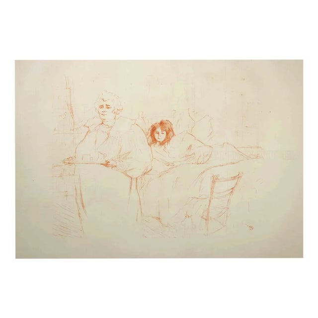 After H. de Toulouse-Lautrec, Femme au Plateu, Le Petit Déjeuner, Lithograph, 1900s For Sale