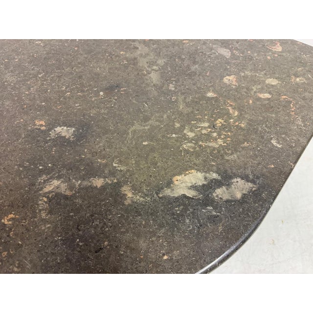 Vintage Sculptural Eye Shaped Coffee Table in Fossil Marble, 1980s For Sale - Image 14 of 15