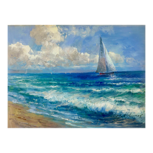 Coastal Sailboat Seascape Clouds — Original Oil Painting by Matt Thomas
