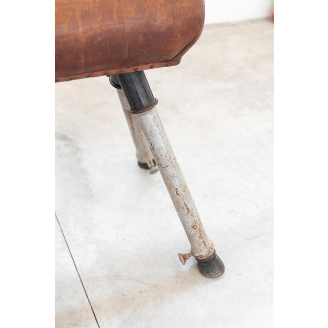 Gymnastics Horse in Leather and Metal, 1950s For Sale - Image 13 of 18