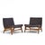 Adrian Pearsall Style Mid Century Walnut Slipper Chairs - Pair Each chair measures: 29.5 wide x 27 deep x 29.75 high, with...