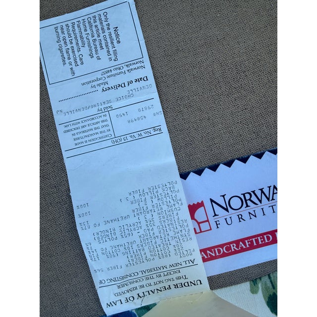 Norwalk Furniture Floral Upholstered Rolled Arm Sofa For Sale - Image 9 of 10