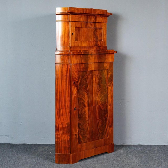 Object: Corner cupboard with attachment Epoch & style: Biedermeier - first half of the 19th century Features - simple,...