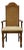 Singer Furniture Solid Pecan Italian Mediterranean Style Cane Back Dining Arm Chair For Sale
