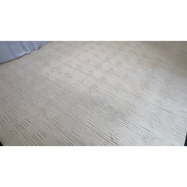 Rh Restoration Hardare Meryem Hand-Knotted Wool Rug — 10' × 14' Ivory | New Zealand Wool | High-Low Textural Pile For Sale - Image 13 of 18