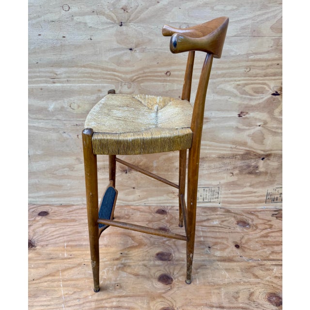 Vintage Modern Danish Cow Horn Bar Stool With Footplate For Sale - Image 4 of 10