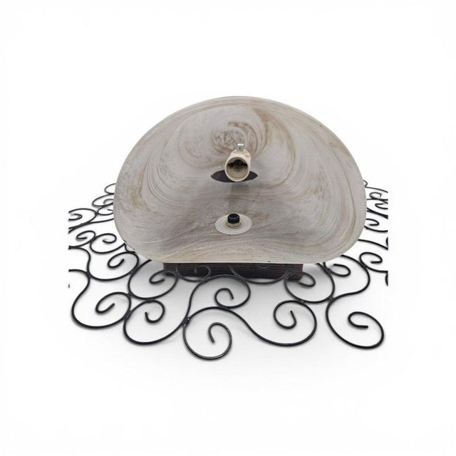 Frosted Amber Glass and Wrought Iron Wall Sconces with Metal Frames, Set of 2 For Sale - Image 11 of 18