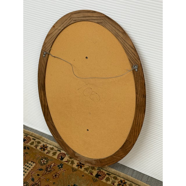 Wood Oak Wood Framed Wall Mirror, Late 20th Century For Sale - Image 7 of 12