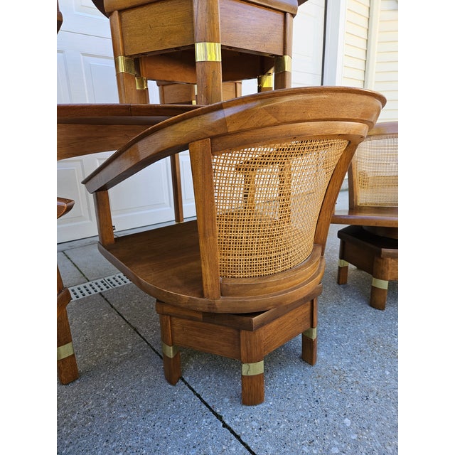 Jim Peed for Hickory Manufacturing -Six Model 5105 Swivel Chairs and Table For Sale - Image 6 of 18
