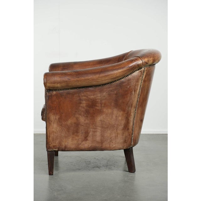 Vintage Club Chair in Sheepskin Leather For Sale - Image 5 of 14
