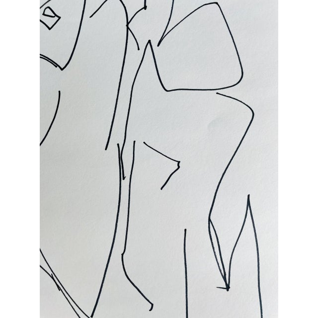 Erik Sulander Post-Modern Figurative Drawing by Erik Sulander in Ink on Paper, Signed, Framed. For Sale - Image 4 of 5