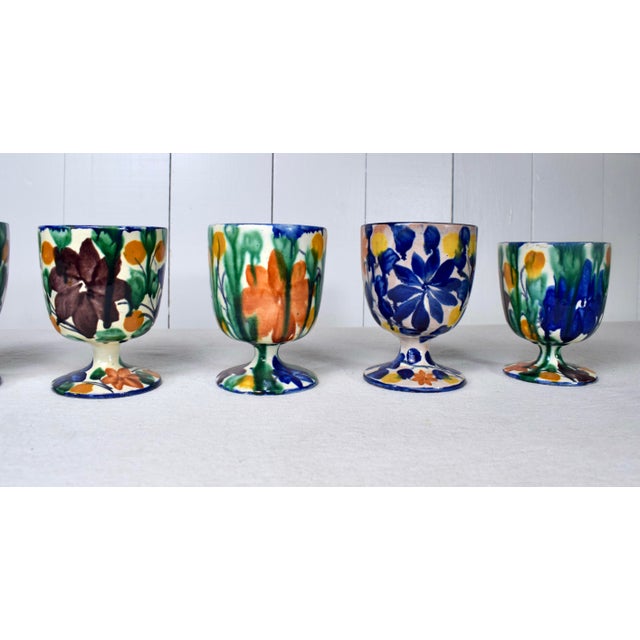 Ceramic Vintage Alfareria Jimenez Zaragoza # 402 Oaxaca, Mexico Folk Art Pottery Goblets For Sale - Image 7 of 7