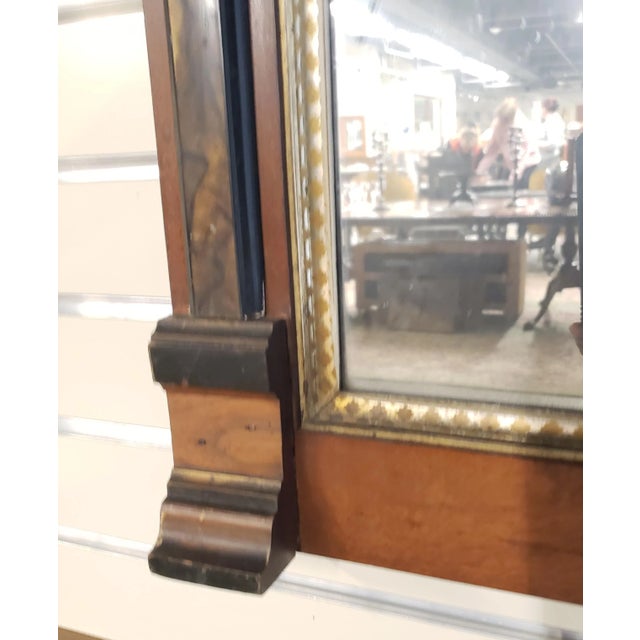 1890s American Classical Parcel Ebonized Mahogany Wall Mirror For Sale - Image 9 of 10