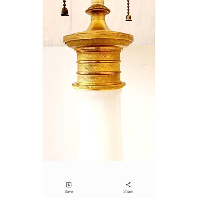Pair of Antique Frence Louis Faceted Opaline and Guilt Table Lamps For Sale In New York - Image 6 of 11