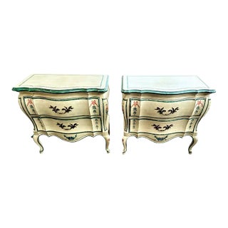 John Widdicomb Vintage Painted Louis XV French Provincial Nightstands - Vintage Circa 1970s For Sale