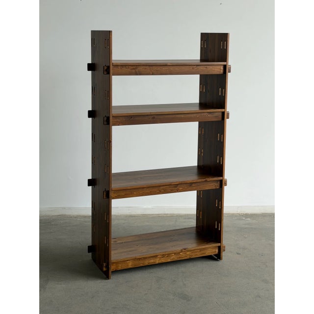Antique Vintage Solid Wooden Arts & Crafts Pegged Bookcase For Sale - Image 13 of 17