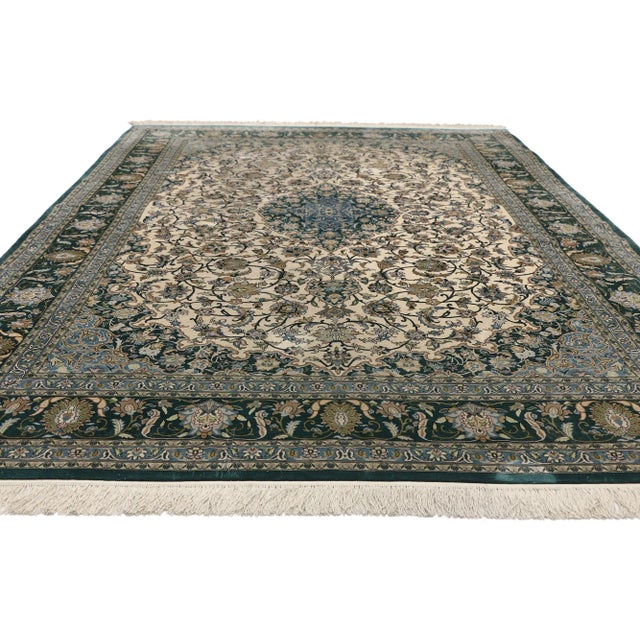 Baroque Late 20th Century Vintage Turkish Silk Hereke Rug 06'07 X 09'08 For Sale - Image 3 of 10