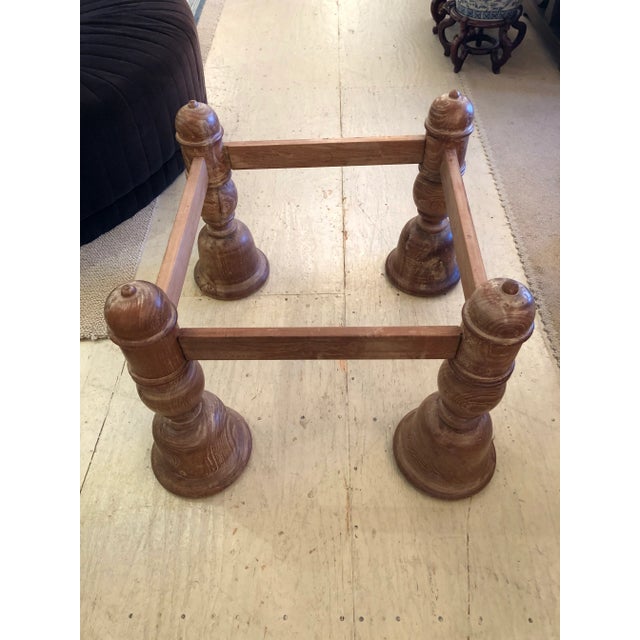 Anglo Indian Square Carved Wood & Marble Top Coffee Table For Sale - Image 4 of 12