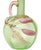 Green Antique Vaseline Uranium Reactive Glass Art Glass Flower Vase With Applied Vine Leafs and Flower Buds For Sale - Image 8 of 11