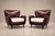 Burgundy Pair of Brazilian Modernist Armchairs in Hardwood, Burgundy Leather & Bouclé by Carlo Hauner, Brazil, 1950s - Lot 466B For Sale - Image 8 of 18