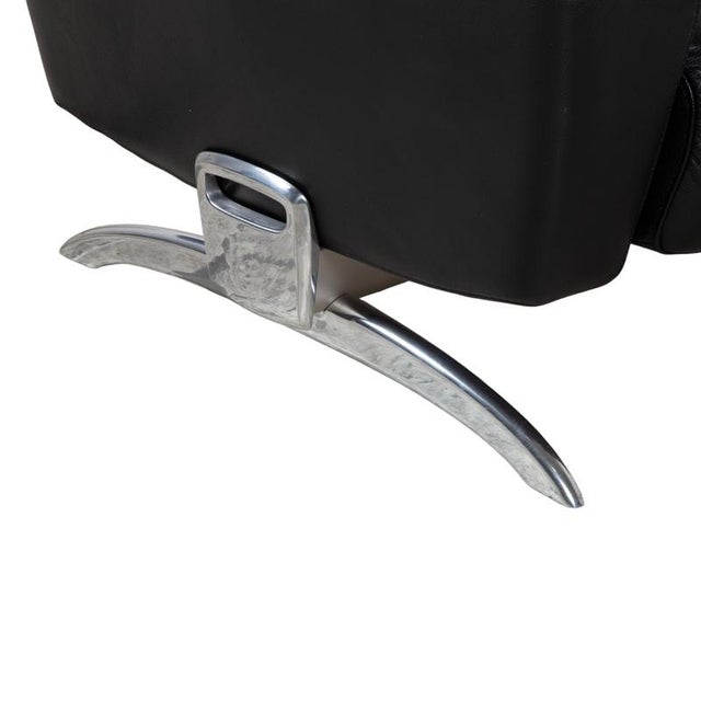Michelle Leather Chrome Two-Seater Black Manual Function Sofa from Stressless For Sale - Image 9 of 14