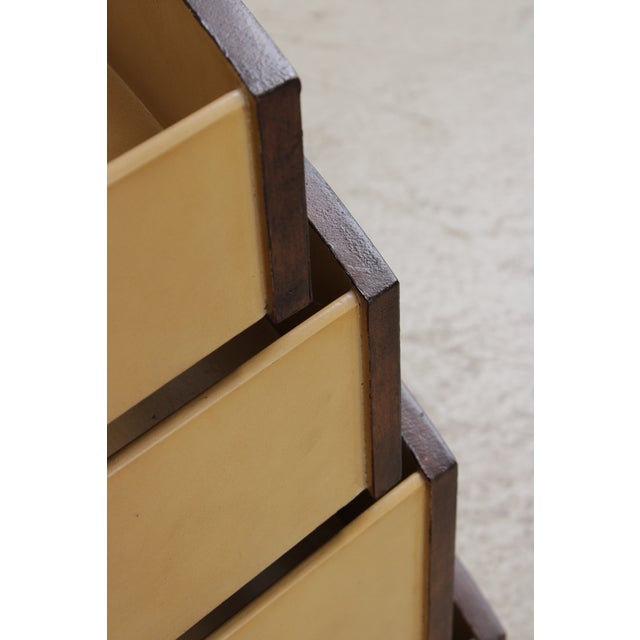 Animal Skin Maitland Smith Bamboo Form Leather Surface Chest For Sale - Image 7 of 14