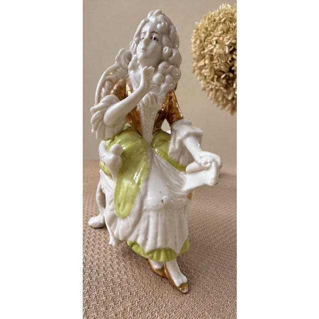Rare Antique 1879–1886 Unger Schneider & Cie Gräfenthal Hand-Painted Porcelain Figurines – Pair For Sale - Image 4 of 12