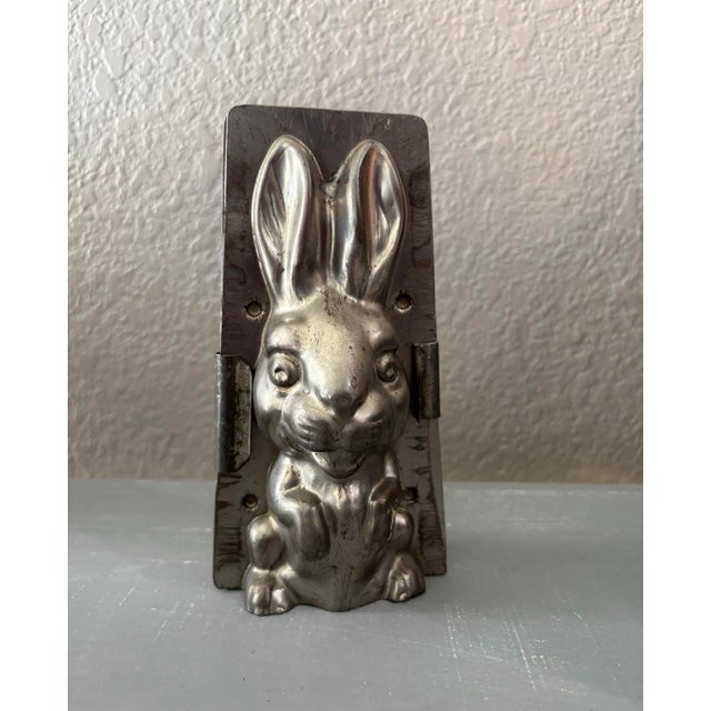 Farmhouse 2-Piece Metal 3d Rabbit Bunny Chocolate Candy Mold No. 286 Easter Decor Vintage For Sale - Image 3 of 12