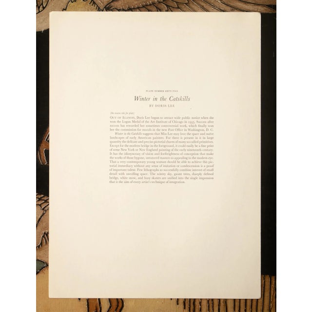 Paper 1939 After Doris Lee "Winter in the Catskills", First Edition Period Offset Lithograph For Sale - Image 7 of 9