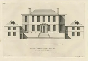 Colen Campbell, Illustration of the House of Richard Rooth: The Elms, Surrey, England, 1717, Print