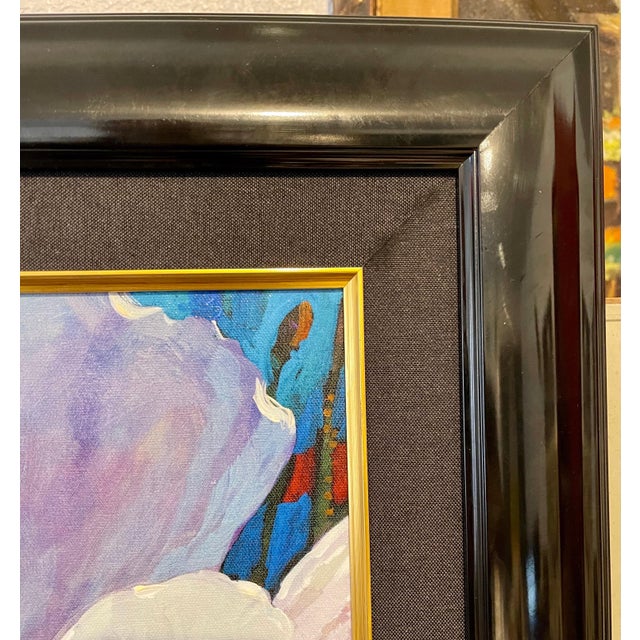 Simon Bull, Vibrant Pop Art Flower Original Simon Bull Floral Giclee Canvas Painting Edition For Sale - Image 4 of 9