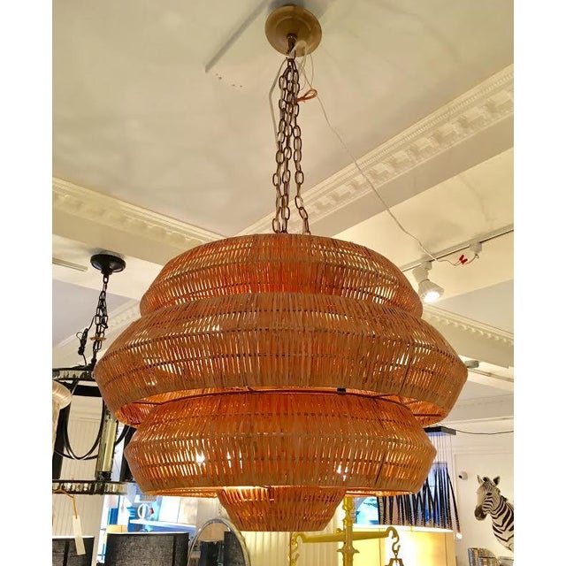 New! Currey & Company Antibes Rattan Chandelier Chairish