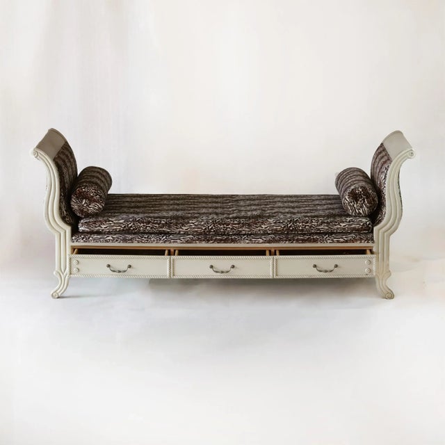 French Extremely Elegant French Neo Classic Generation Drawer Upholstered Sofa/Lounge Chair For Sale - Image 3 of 12