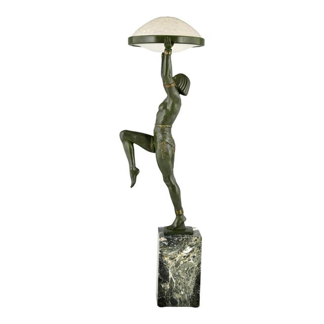 1930s Art Deco Lamp with Dancer by Max Le Verrier, 1930s For Sale - Image 5 of 12