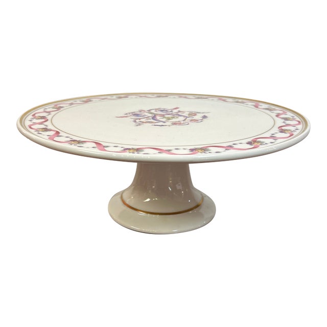 Richard Ginori Italy Porcelain Cake Plate Signed For Sale